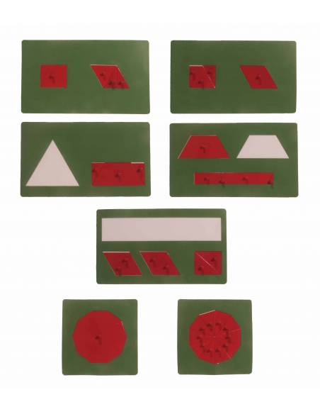 Material de equivalencias Montessori para todos Geometría y Álgebra