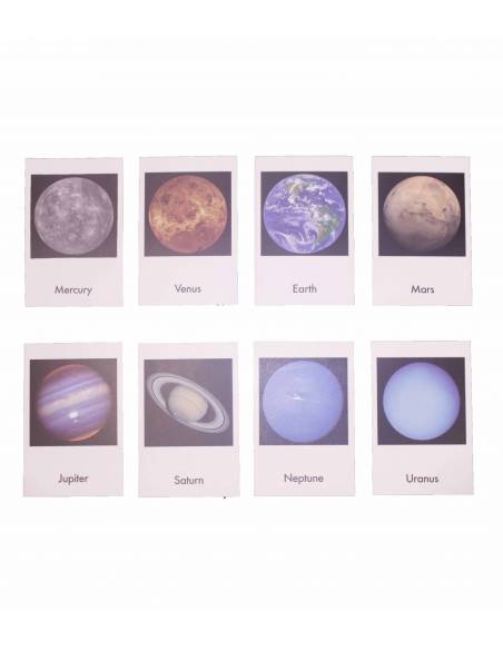 Tarjetas Planetas (EN) Montessori para todos Universo y la Tierra