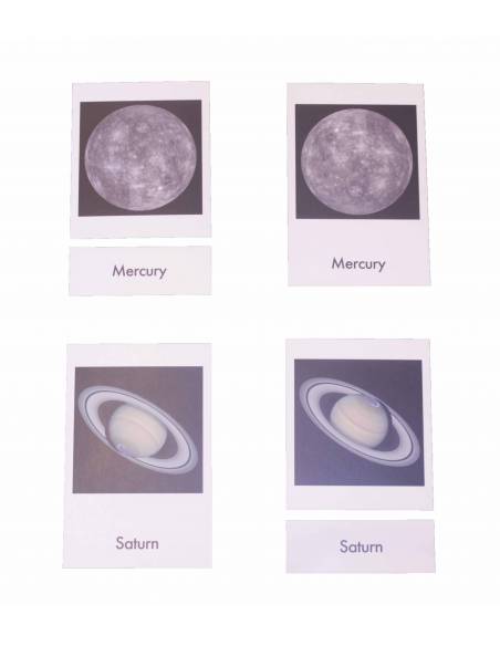 Tarjeta de planetas en inglés