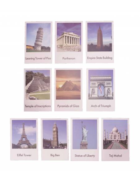 Tarjeta monumentos del mundo en inglés