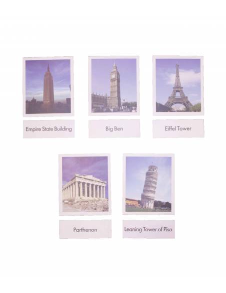 Tarjeta monumentos del mundo en inglés