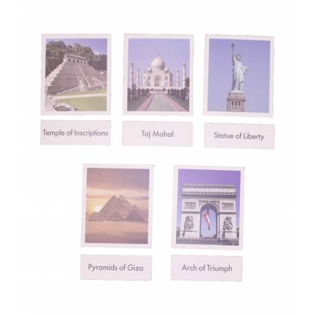 Tarjeta monumentos del mundo en inglés