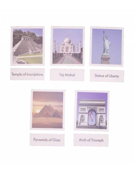 Tarjeta monumentos del mundo en inglés