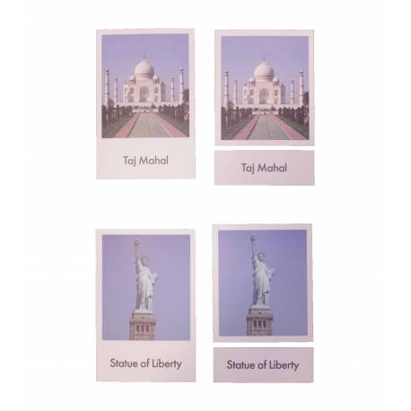 Tarjetas monumentos del mundo (EN) Montessori para todos Geografía