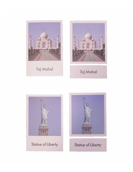 Tarjeta monumentos del mundo en inglés