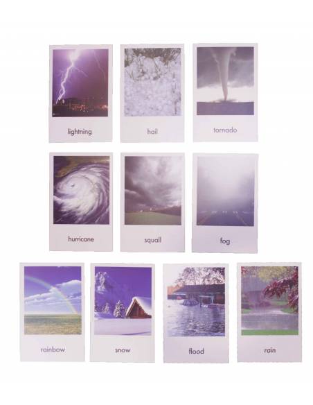 Tarjetas Clima (EN) Montessori para todos Tarjetas Montessori