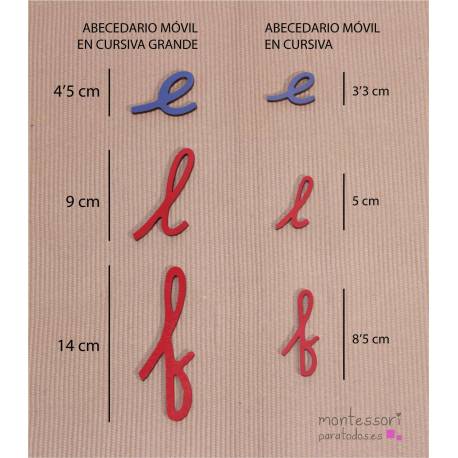 Abecedario móvil en cursiva