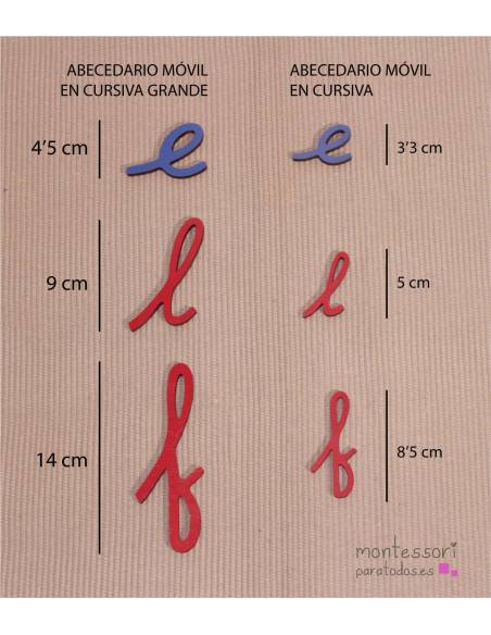 Abecedario móvil en cursiva