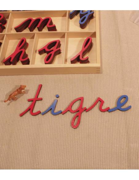 Abecedario móvil en cursiva