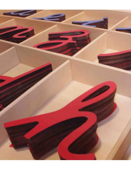 Abecedario móvil en cursiva