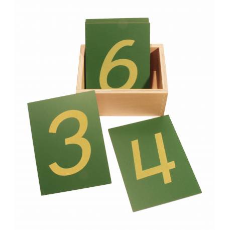 Números de lija sobre  base de madera