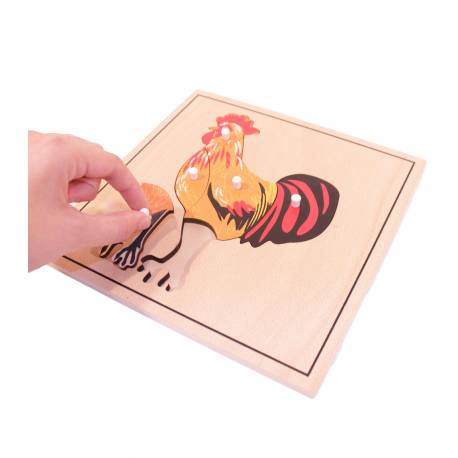 Puzzle de madera - Gallo Montessori para todos Botánica y Zoología 2