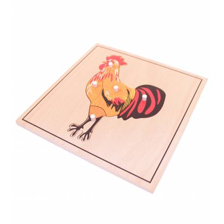 Puzzle de madera - Gallo Montessori para todos Botánica y Zoología