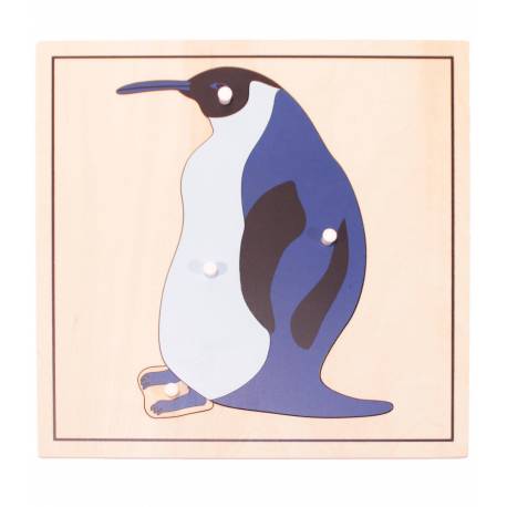 Puzzle de madera - Pingüino Montessori para todos Botánica y Zoología