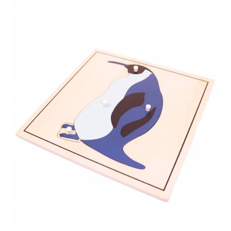 Puzzle de madera - Pingüino Montessori para todos Botánica y Zoología