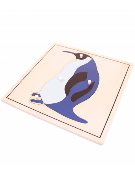 Puzzle de madera - Pingüino Montessori para todos Botánica y Zoología