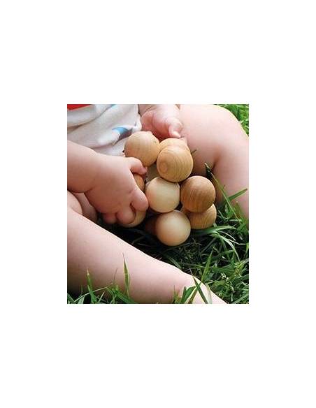 Pulsera de bolas en madera natural Grimm´s Bebés