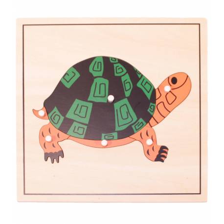 Puzzle Tortuga (SIN esqueleto) Montessori para todos Botánica y Zoología