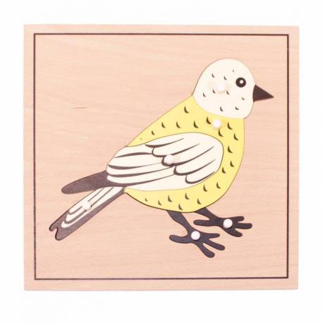 Puzzle Pájaro (SIN esqueleto) Montessori para todos Botánica y Zoología
