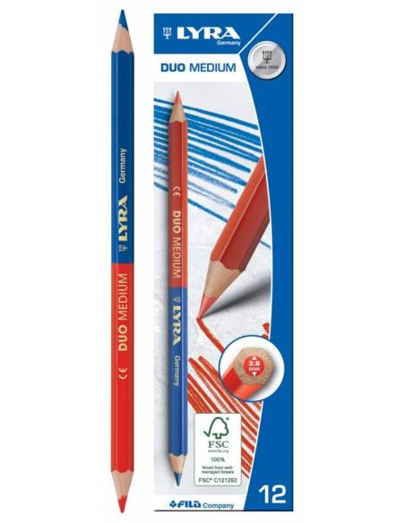 Lápiz bicolor rojo y azul LYRA