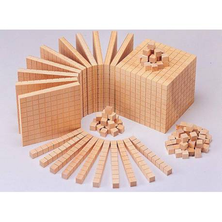 Base 10 en madera haya (100 uds) Montessori para todos Base 10