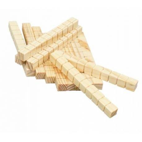 Base 10 en madera haya (100 uds) Montessori para todos Base 10