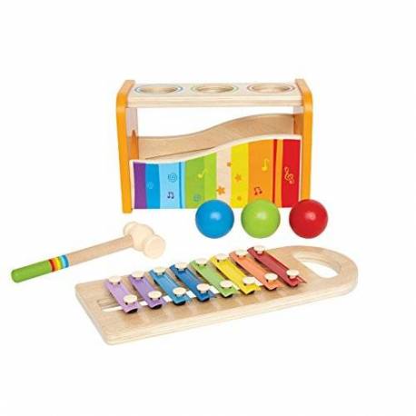  Juguetes Montessori de madera 7 en 1 para niños de 1 año de  edad de 2 a 3 años, juguete sensorial educativo para el desarrollo, juguetes  de martilleo golpeando, xilófono, juguete