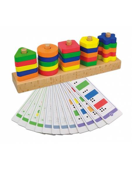 Piezas geométricas para ensartar