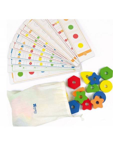 Piezas geométricas para ensartar