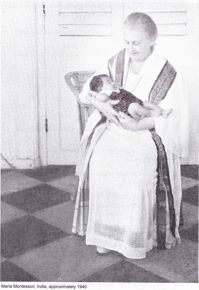 María Montessori en india 1940